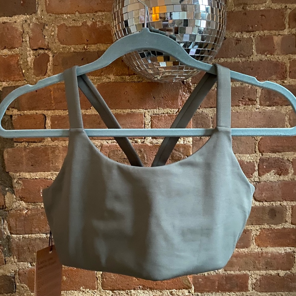 Girlfriend Collective Lou Bra in Olive Green